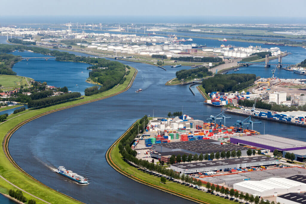 Aerial view of the Port of Roitterdam